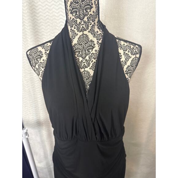 BN #23 Nine West Black Halter Midi Dress Size 16 - Picture 2 of 5